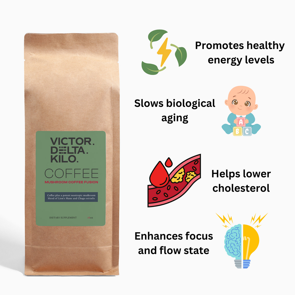 Mushroom Coffee Fusion - Lion’s Mane & Chaga 16oz (453g approx) (Boost your brain and your energy!)